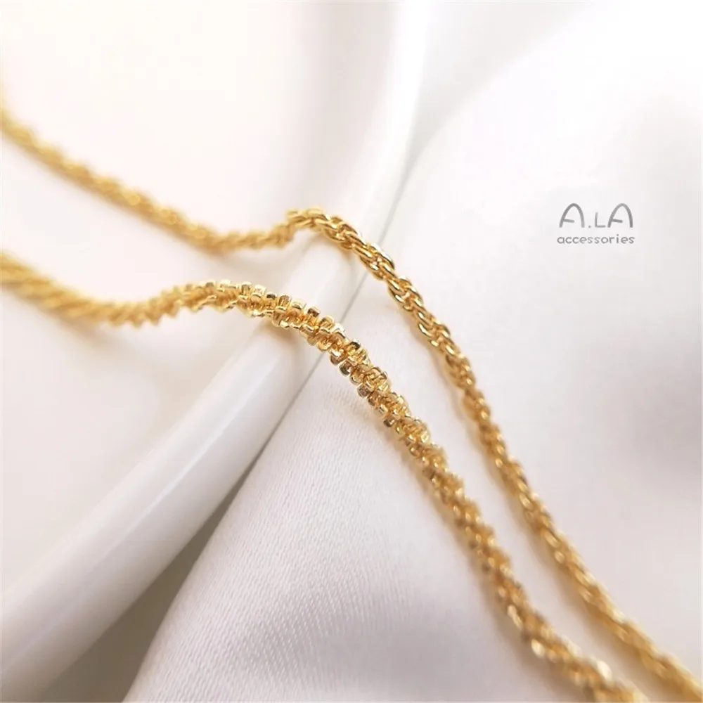 

Korean copper chain plated 18K gold explosion style twist chain clavicle chain caterpillar clavicle necklace for men and women