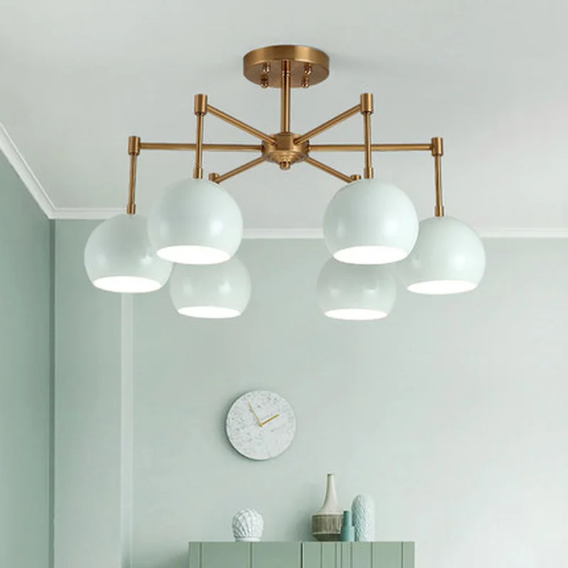 Светодиодный деревянный люстра для гостиной с железными лампами E27 люстры в