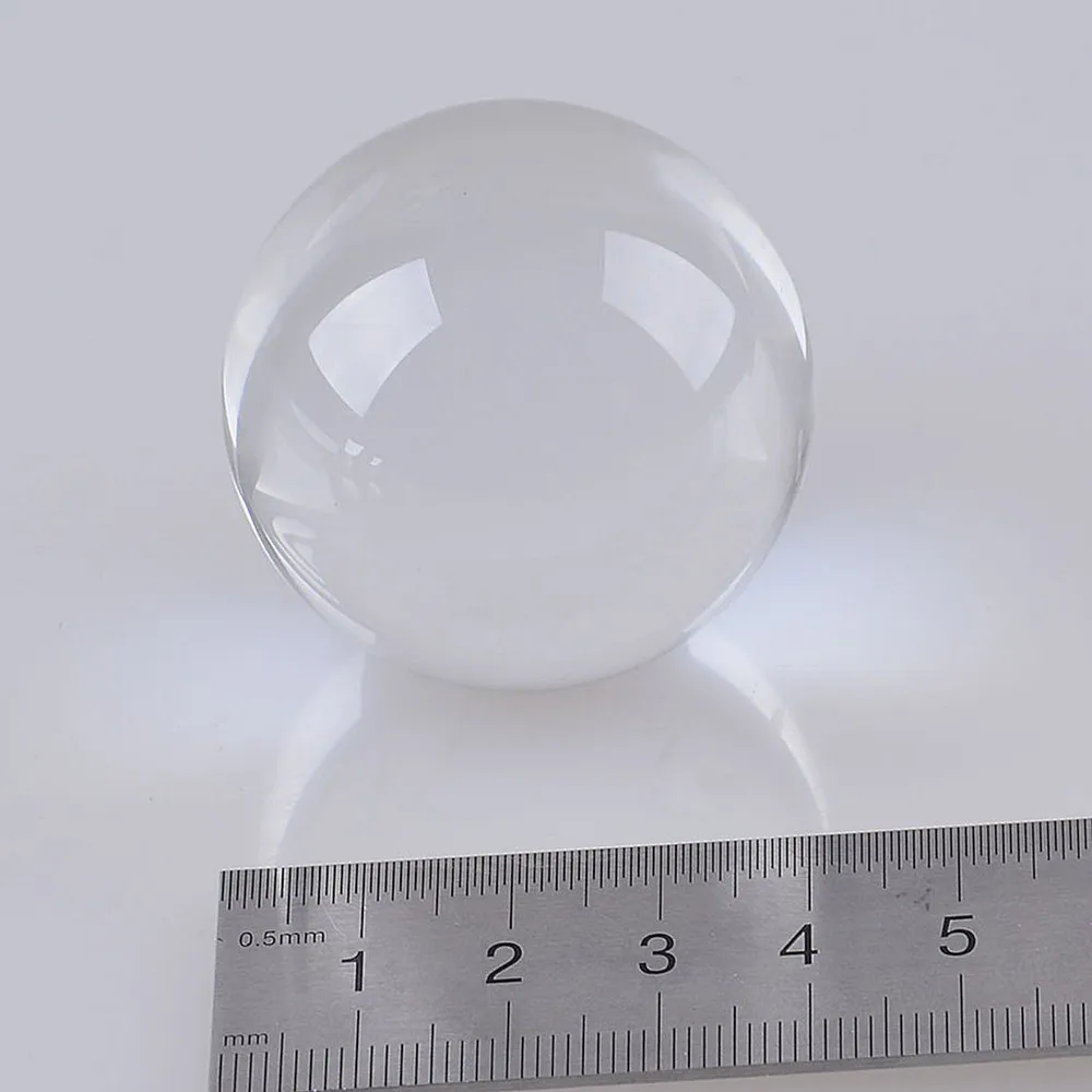 4cm Crystal Ball Photography Prop Meditation Contact Juggling Glass Sphere Display (Transparent white) |