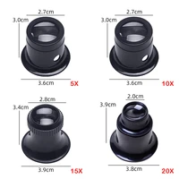5x 10x 15x 20x 4pcs magnifier tool jeweler watch portable monocular magnifying glass loupe lens for eye magnifier len repair kit