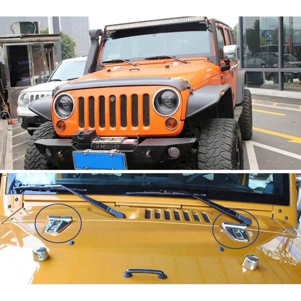 2X автомобильный Стайлинг хромированная отделка капот шарнирные крышки ободок