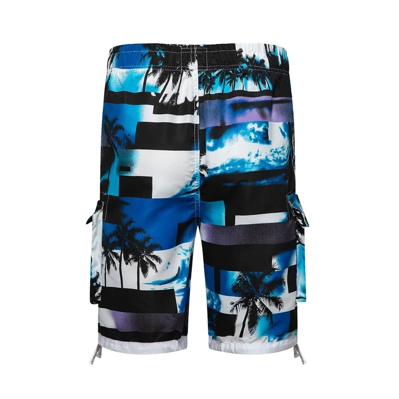

2020 Spring and Summer Seaside Men's Beach Shorts Quick-drying Loose Personality Coconut Tree Leisure Vacation Hot Spring Shorts