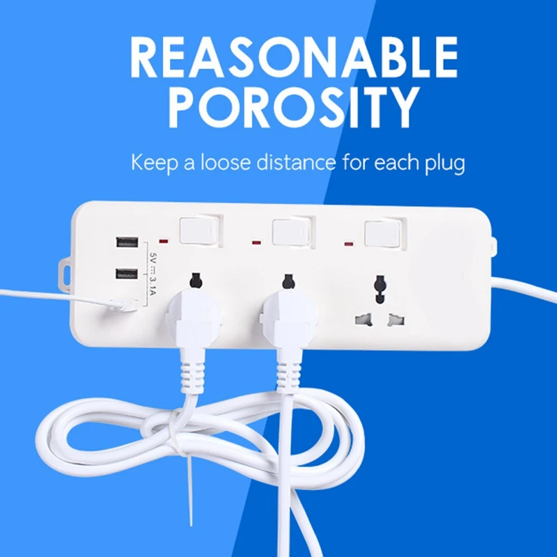 Сетевой фильтр с 3 розетками шнур для смартфонов планшетов Офисная вилка