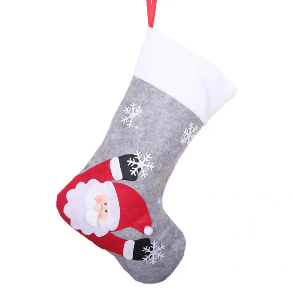 

Snowflake Cute Classic Christmas Gift Bag Santa Claus Candy Stocking Large Opening for Party