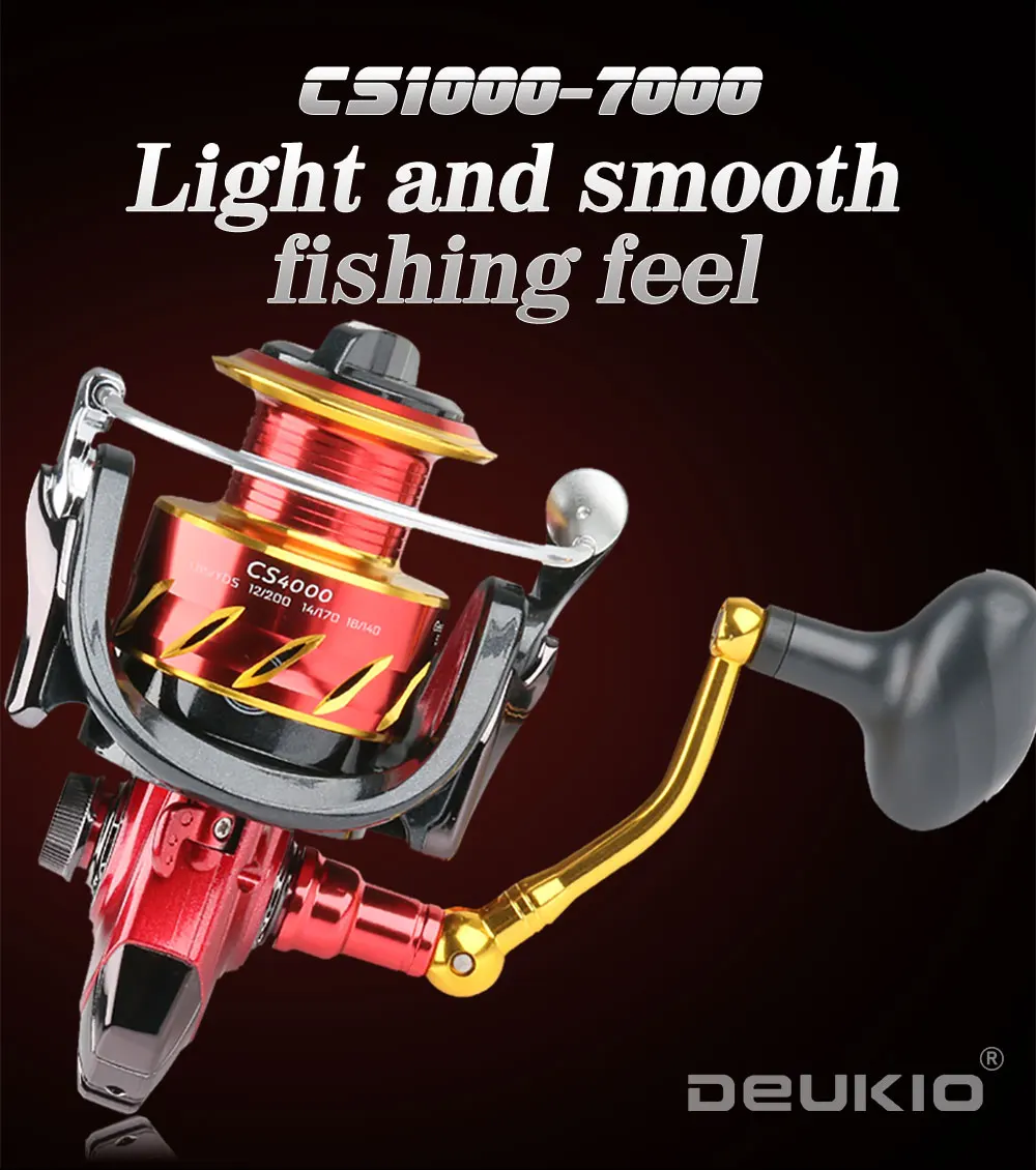 

5+1bb Carved Spool Fishing Reel Spinning Reel Metal Cnc Rocker Arm Longthrow Rock Fishing Line Reel Cs1000-7000