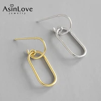 asinlove 18k gold minimalist hollow square drop earrings real 925 silver dangle earrings creative popular fashion fine jewelry