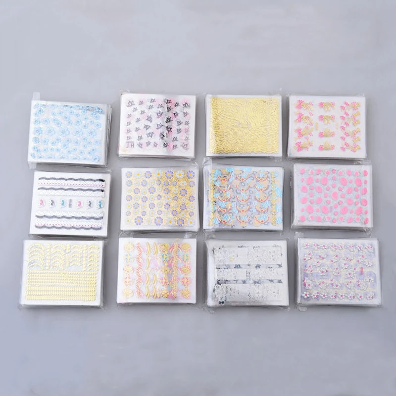 Набор наклеек для ногтей с четырьмя лилиями Смешанные Цветочные наклейки