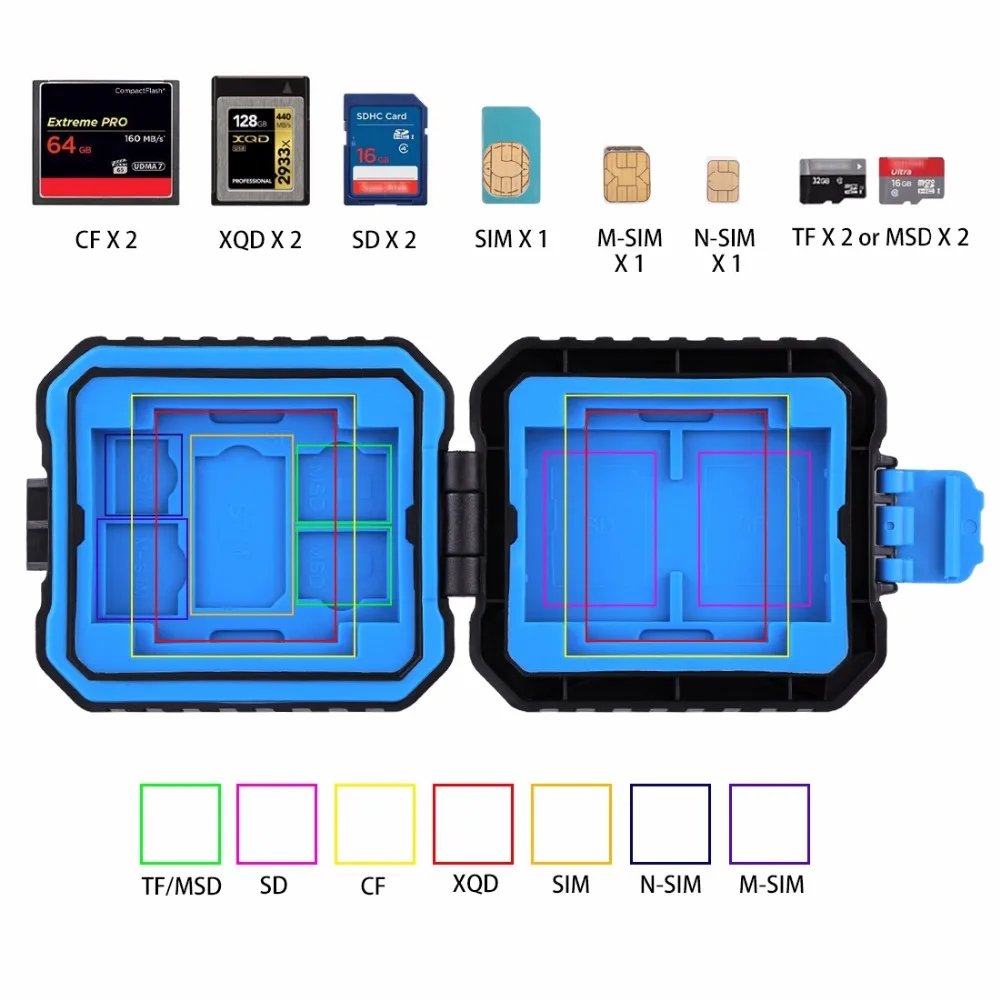11 в 1 Micro SD чехол для держателя карты памяти водонепроницаемая коробка хранения