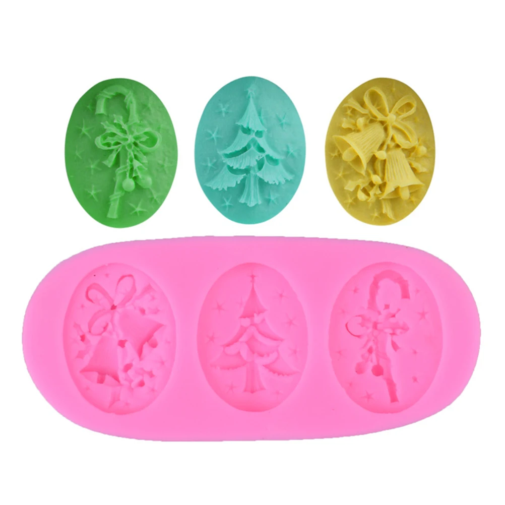 Случайный 3D Колокольчик для елки молд мыла помадки форма украшения торта
