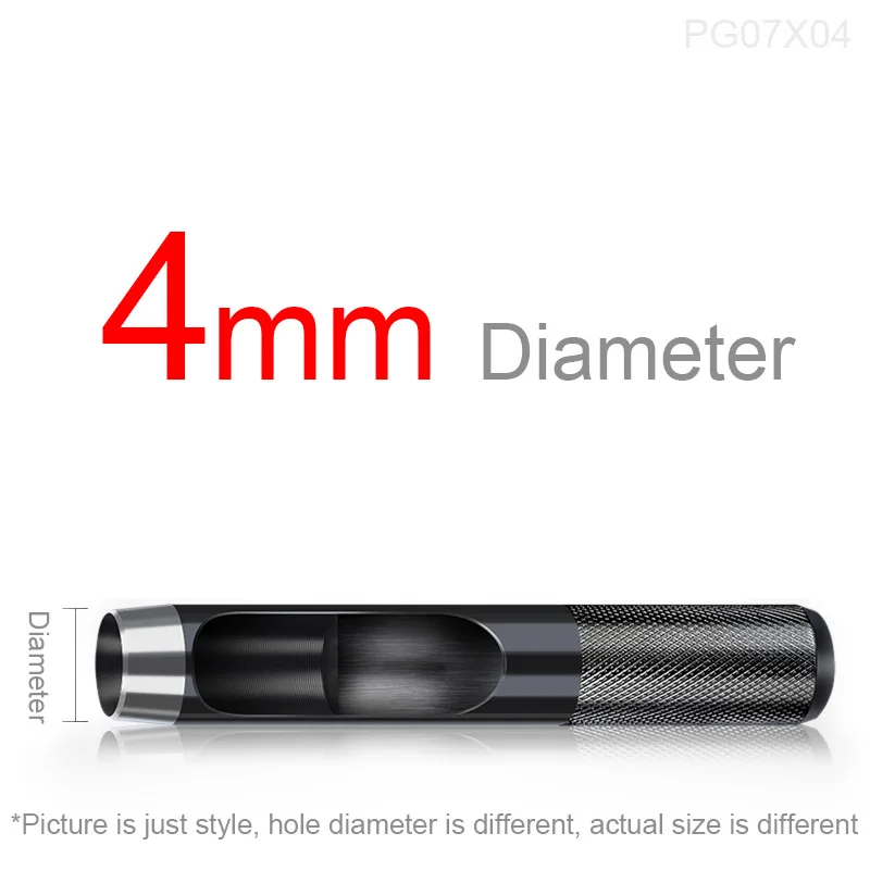 4mm 1-50 мм круглый полый перфоратор набор кожаных инструментов для рукоделия резак для часов ленты ремни прокладка ткань холст бумага пластмассы ушко - Цвет: 4mm