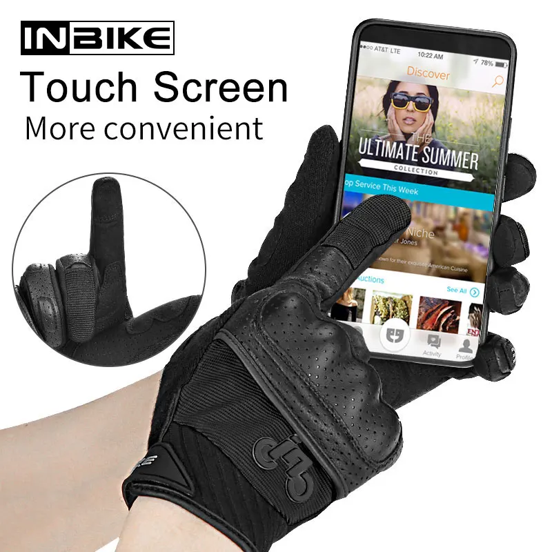 Перчатки INBIKE мужские мотоциклетные дышащие митенки для мотокросса сенсорный