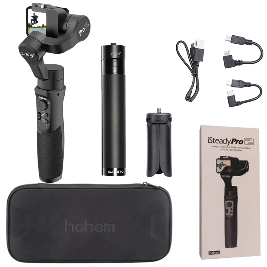 Pro 2 with Extension Hohem iSteady Pro 2 брызг 3-осевой Карманный стабилизатор для камеры DJI Osmo Экшн камера Gopro Hero 7/6/5 SJCAM YI экшн-камер - Цвет: Pro 2 with Extension