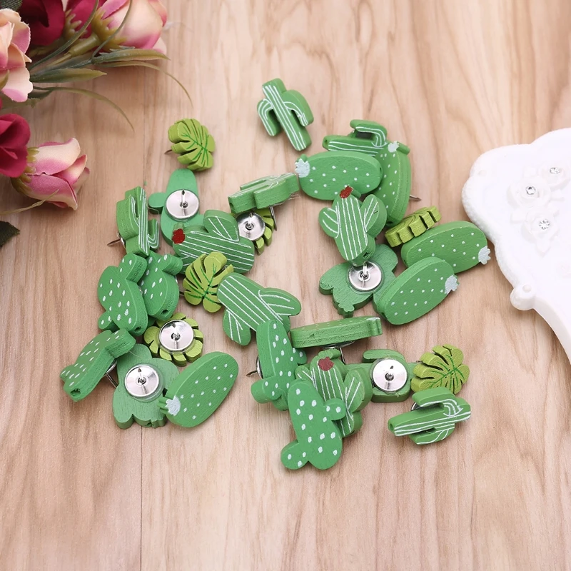 

30pcs Cactus Thumbtack Pushpin Cork Board Pins DIY for Art Photo Message Wall Decorative School Office Use