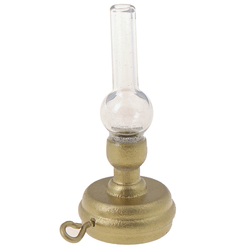 

Mini Retro Kerosene Lamp Miniature Copper Base Glass Candlesticks Candelabra Dollhouse Furniture Toy Pretend Play Accessories