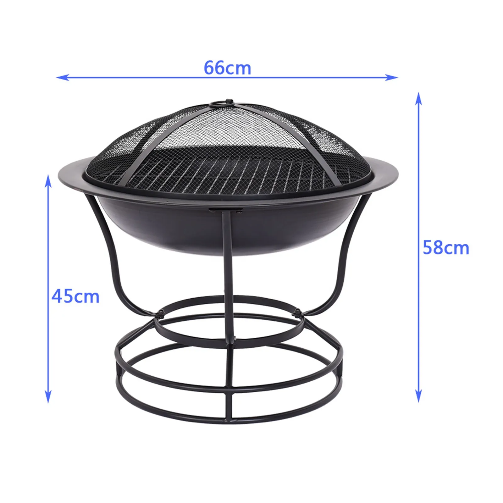 

US Stock26Inch Portable Camping Firepit Fire Burn Pit Stand With Mesh Screen Backyard Patio Garden Stove Fireplace
