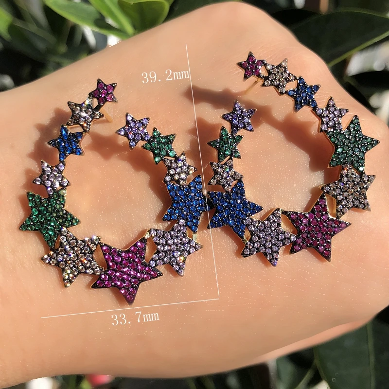 Роскошный цветной яркий кубический цирконий фотоэлемент геометрической формы