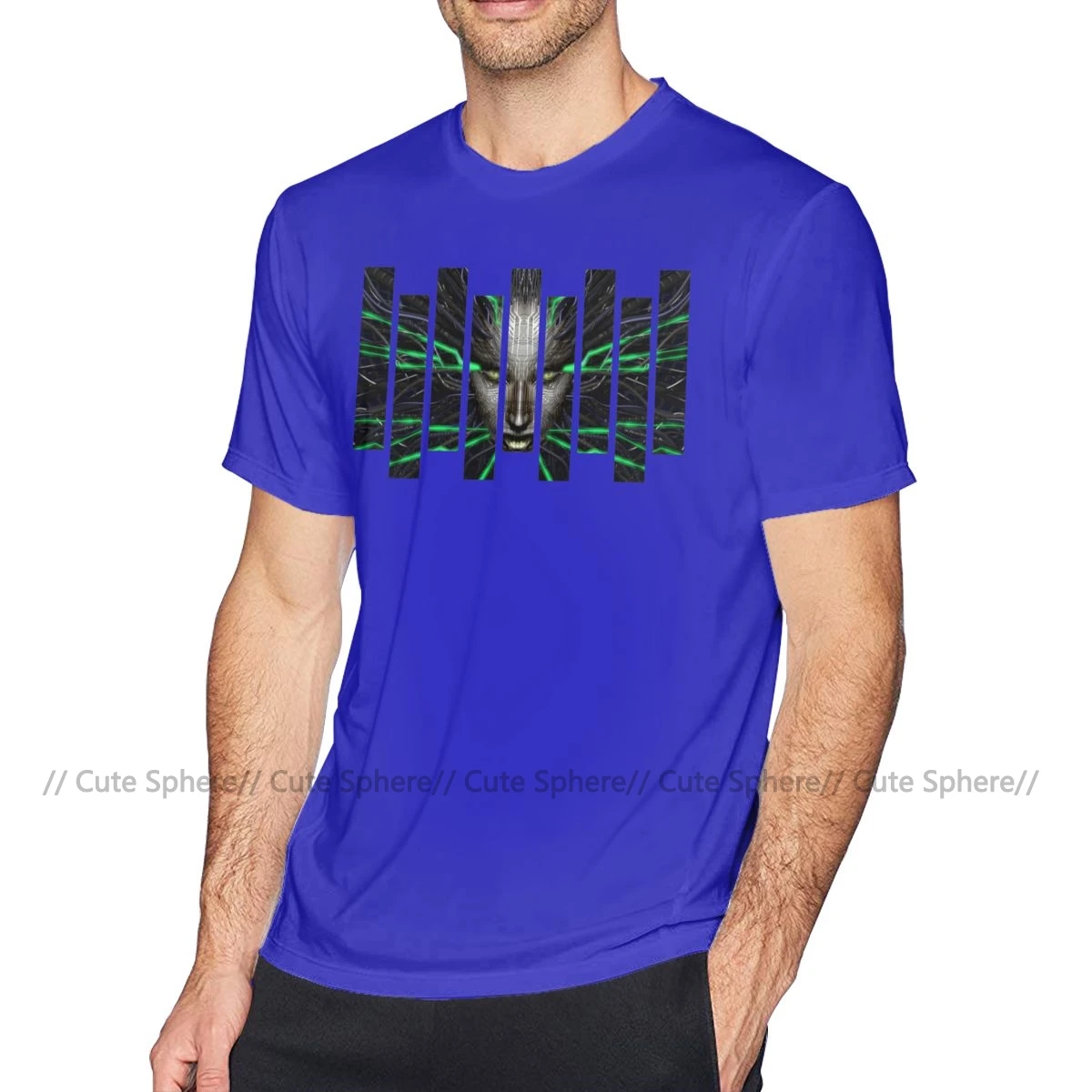 Футболка system Shock, футболка system Shock, футболка из 100 хлопка с коротким рукавом, модная футболка с графикой, большие размеры - Цвет: Blue