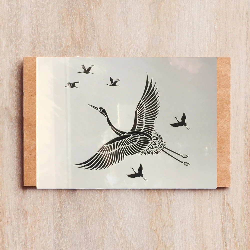 

A4 29cm Crane Birds DIY Layering Stencils Wall Painting Scrapbook Coloring Embossing Album Decorative Template