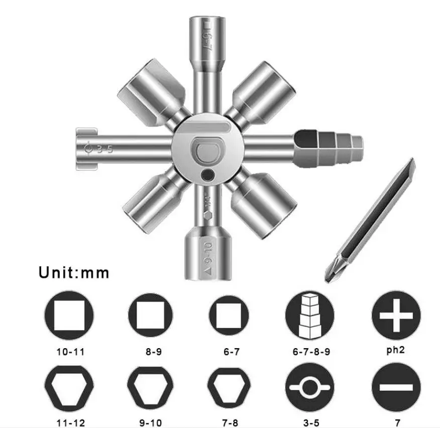 Треугольный ключ 10 в 1 многофункциональный Электрический пульт управления