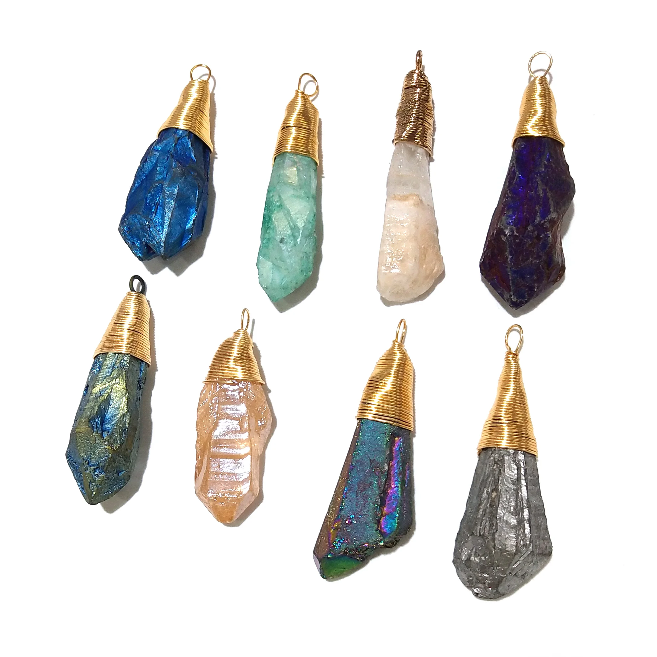 

Натуральная Подвеска из камня и хрусталя для ожерелья, принадлежности для изготовления ювелирных изделий, модные подвески «сделай сам», по...