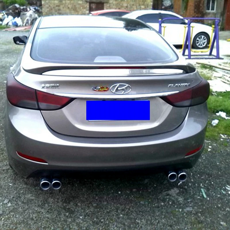 Для Hyundai Elantra спойлер 2012-2017 со светодиодной подсветкой ABS Материал задний бампер