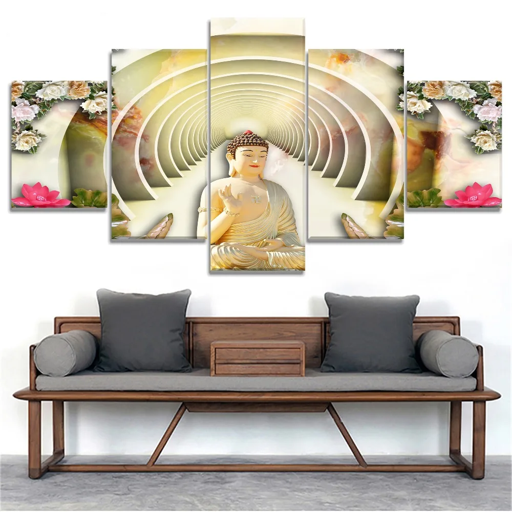 Рамки 5 шт. HD принт большие картины маслом цветы плакат Картина Wall Art Украшение