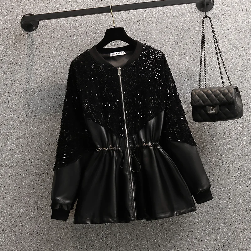 Куртка из искусственной кожи новинка 2021 модное женское пальто осенне-зимнее на