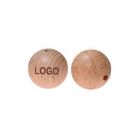mabochewing 100pcs customize laser logo pattern round beech wood beads baby teethers