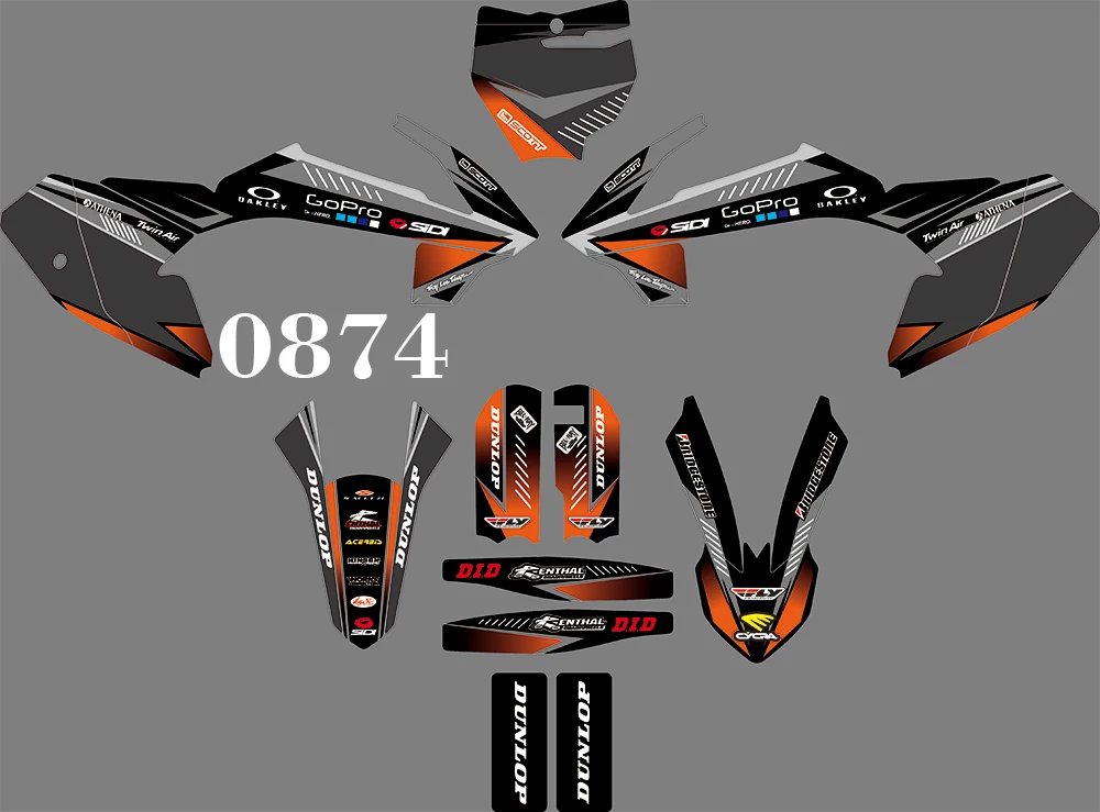 0874 мотоциклетные команды графические и фоны наклейки Наборы для KTM SX65