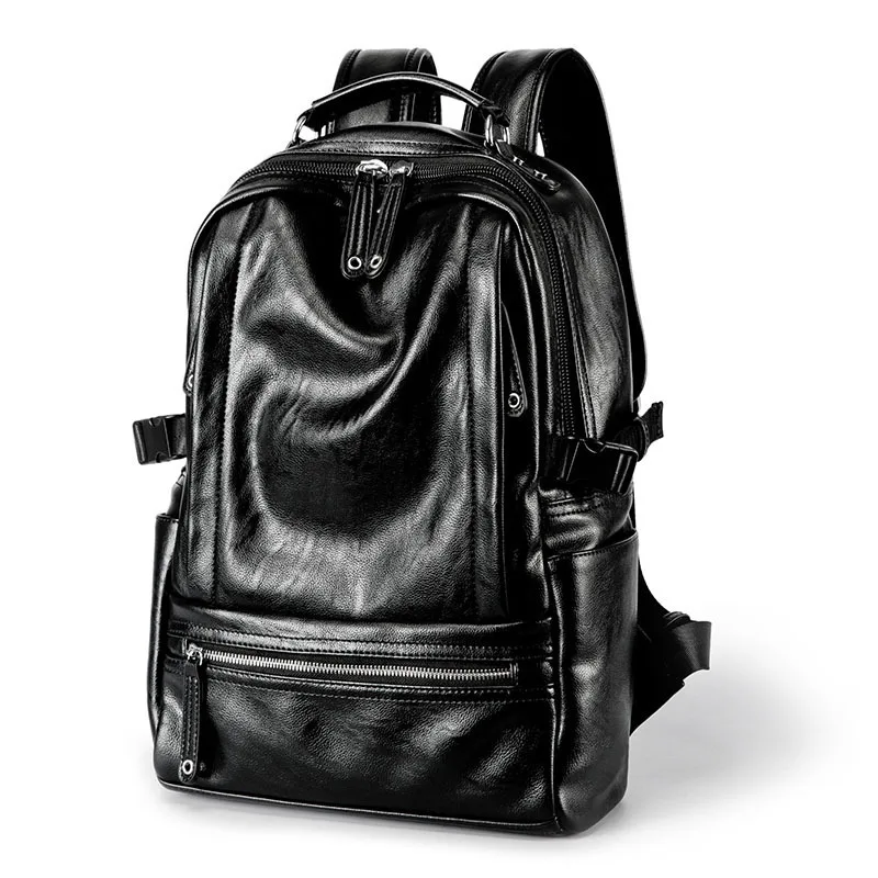 

2021 Men Women Backpack Leather School Backpacks Bag Fashion Waterproof Travel Bag Casual Leather Book Bag Male Vintage Bag Pack