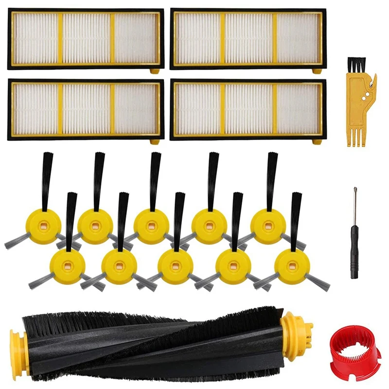 Side Brushes Main Brush Filters for Shark ION RV750, R75, RV700, RV720, RV750C, RV755 Robot Vacuum Cleaner(18 Pack)