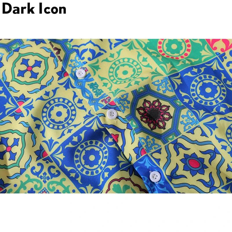 Мужская рубашка в стиле ретро Dark Icon гавайская летняя с коротким рукавом вечерние