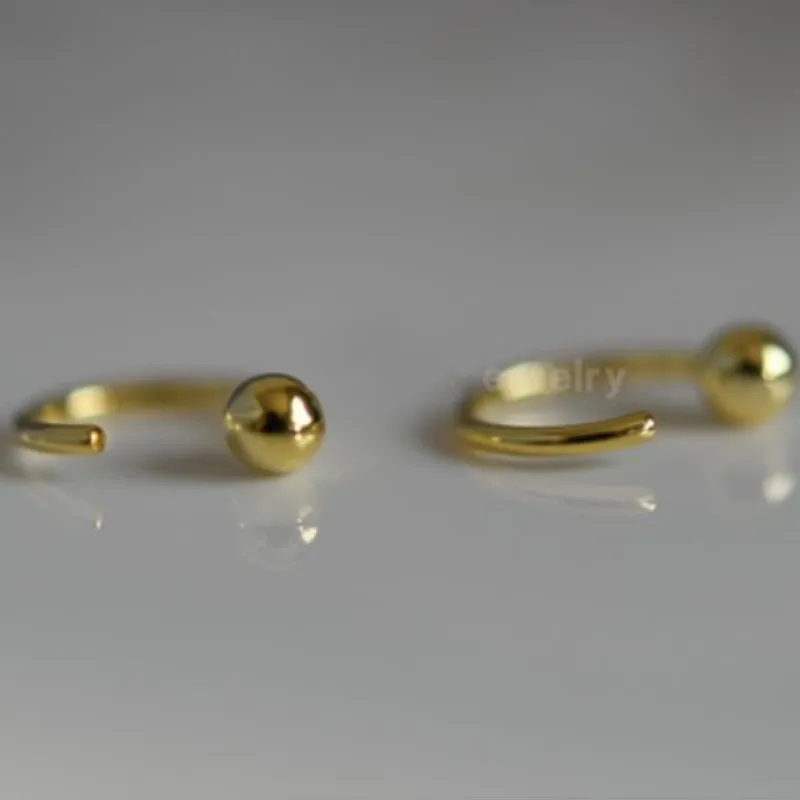 

S925 sterling silver small bohimia ear bone temperament simple hypoallergenic ear ring personality earrings for women female