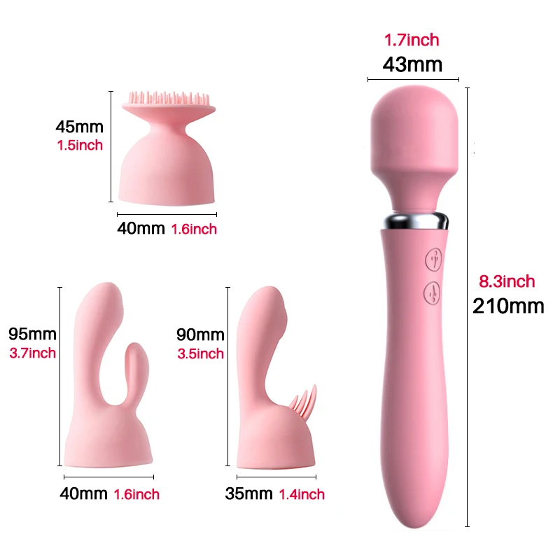 

AV Magic Wand Dildo Vibrator G-Spot Multi Speed 3 Attachments Double Vibration Clitoris Vaginal Stimulate Massager wand Sex Toys