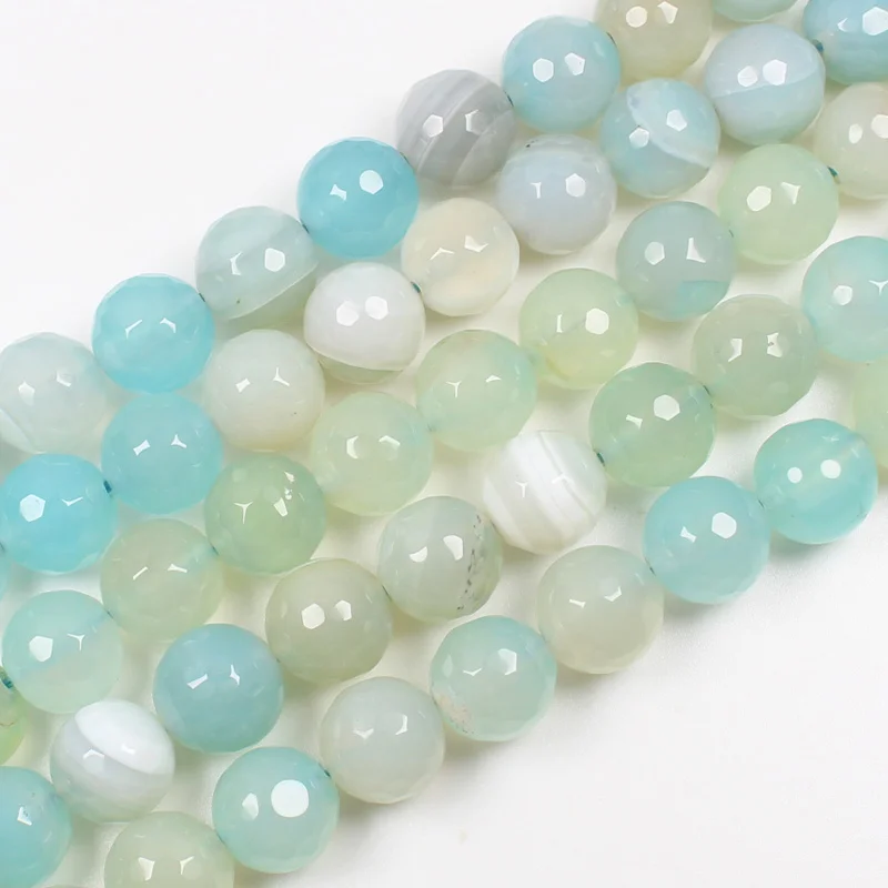 Граненый светильник голубой агат 6-14 мм 15 дюймов на прядь для изготовления