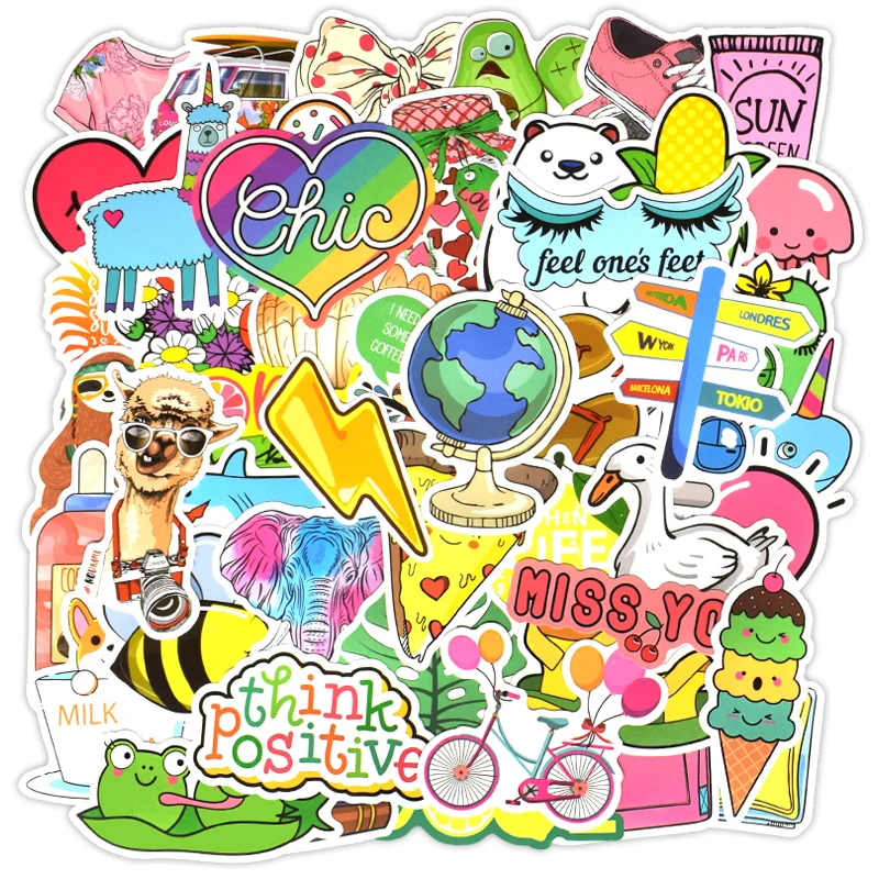 50 шт. водонепроницаемые наклейки на стену в виде животных|Наклейки стену| |