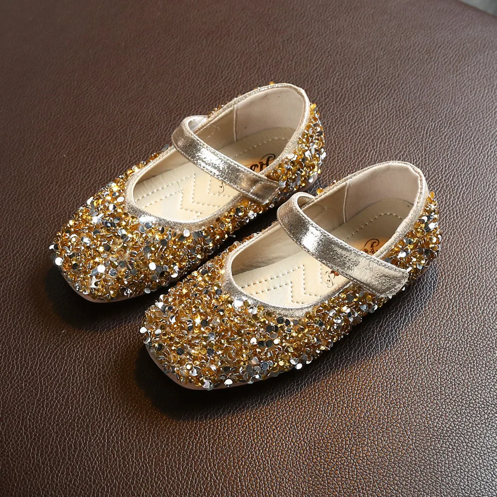 2019 на осень для девочек детские туфли принцессы детская одежда с блестками