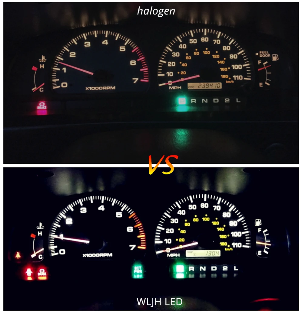 

WLJH Super Bright 12V Instrument Panel Cluster Gauge Speedometer Cluster Lamp Bulb LED Light Kits for Toyota 4Runner 1984 - 2002