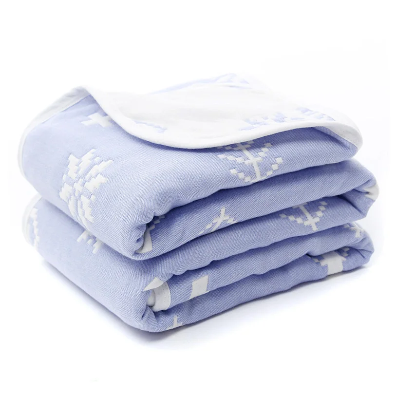 Children Cotton Blanket Baby Muslin 6 Layers Thick Swaddle Kids & Newborn Cover Blankets Receiving Bedding 110*110 CM