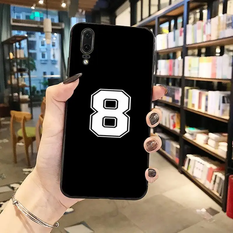 

Black Football lucky numbers Phone Case For Huawei honor Mate P 10 20 30 40 Pro 10i 9 10 20 8 x Lite