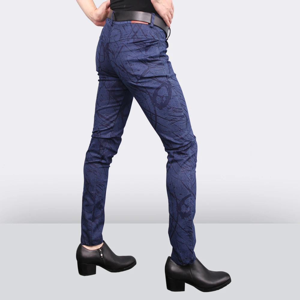 

Джинсы мужские облегающие с принтом, модные брюки-карандаш в Корейском стиле, повседневные штаны, джоггеры, весна-осень