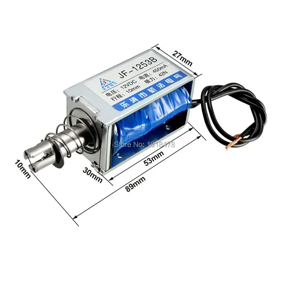 Флюоресцентный магнит DC 6 В 12 24 450 мА 10 мм ход 42N|solenoid linear|solenoid 12v dcsolenoid 10mm |