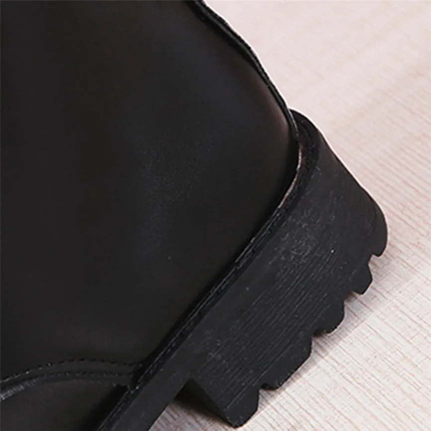 Модные высокие сапоги Ботинки Martin зимние теплые однотонные женские из