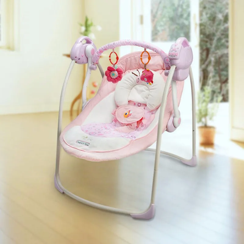 

Baby Rocking Chair Musical Adjusting Folding Safe Infant Sleeping Basket Electric Swing Chair Comfort Baby Cradle Recliner