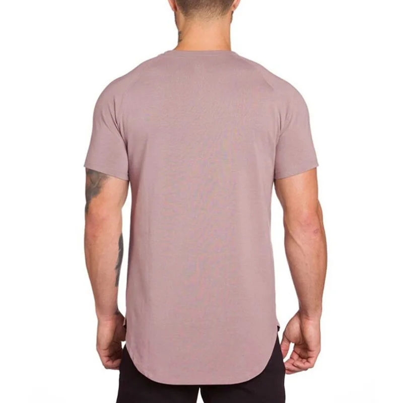 

Brand gym clothing fitness t shirt men fashion extend hip hop summer short sleeve t-shirt cotton bodybuilding muscle tshirt men