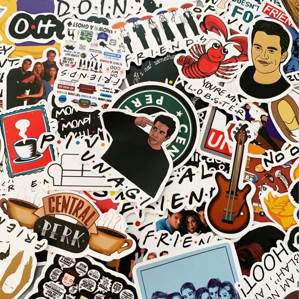 50 pcs pack friends sticker tv series show gifts for suitcase diy laptop guitar skateboard phone waterproof stickers free global shipping