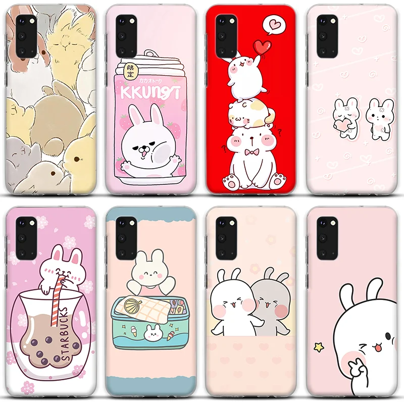 

Взрывобезопасный силиконовый чехол с кроликом для Samsung Galaxy S8 S9 S10 S20 S21 Plus Note 20 Ultra 10 9 8 A51 A50 A71 A70 A520, чехол