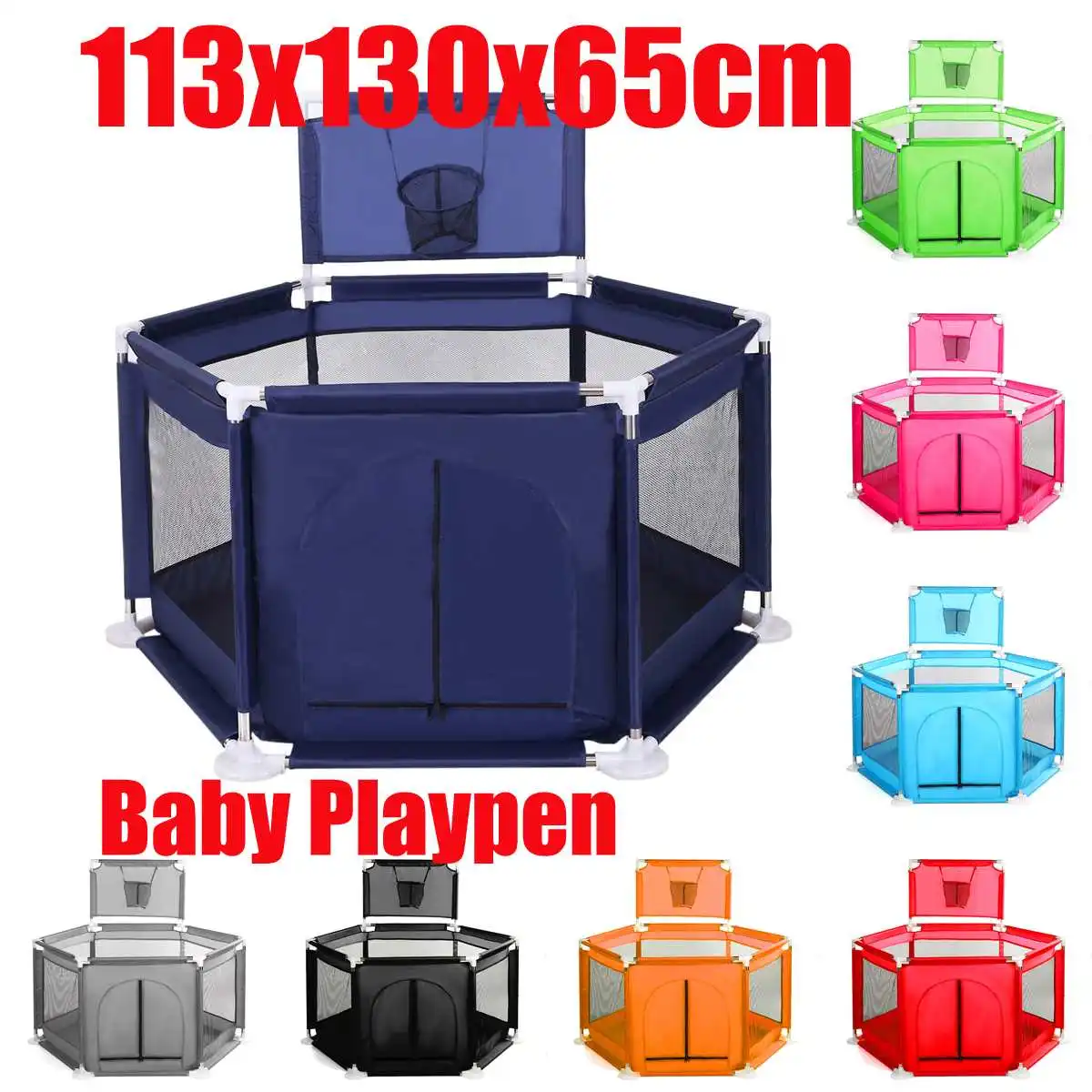 

113*130*65cm Baby Playpen Baby Fence Children Play Yard Kids Ball Pool Toddler Indoor Playground for Newborn Gifts Play Tent