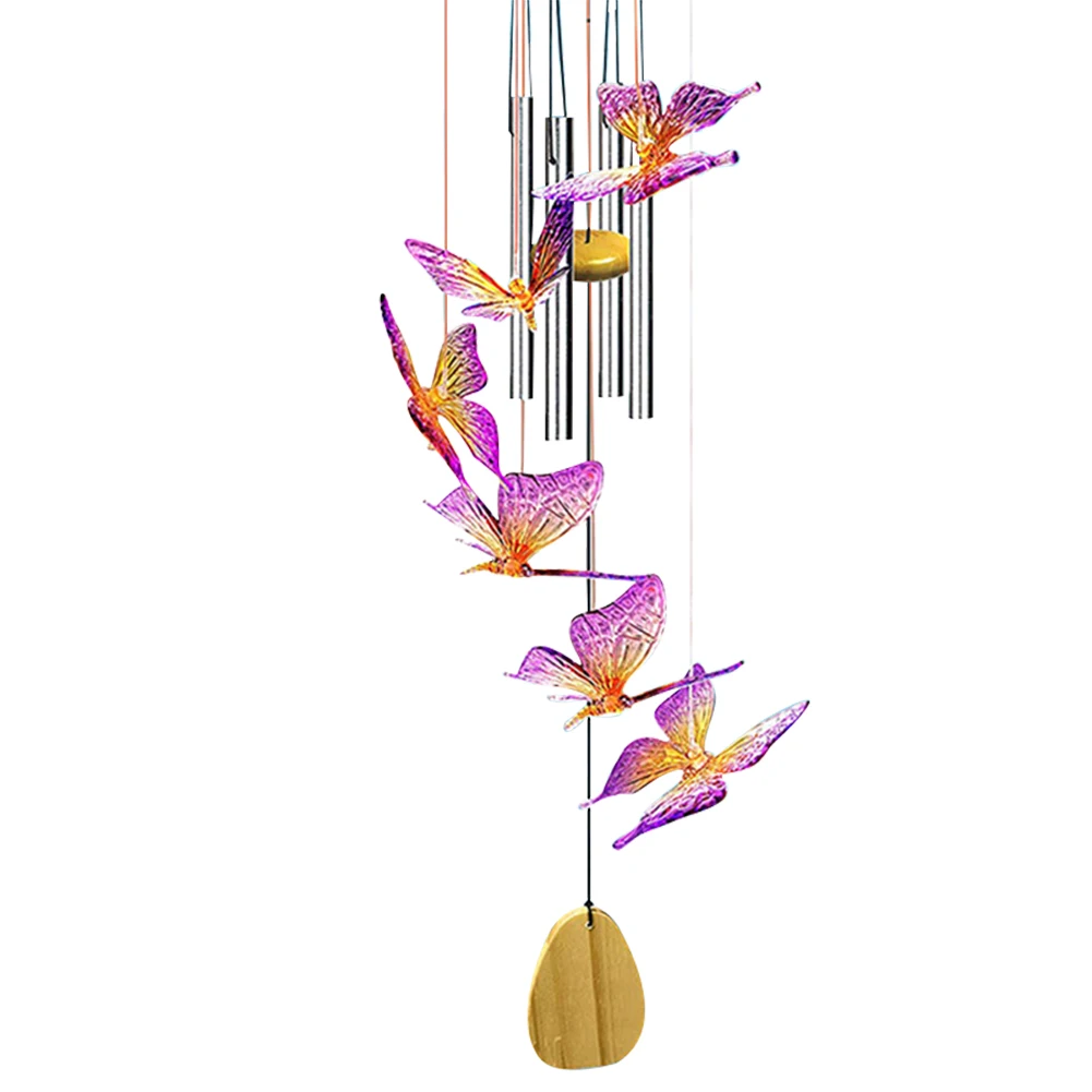 

Colorful Hummingbird Butterfly Solar Wind Chime Lamp Waterproof Hanging Lights Outdoor Courtyard Garden Hanging Decoration