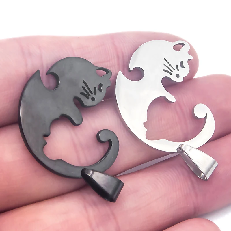 1 шт из нержавеющей стали Милый Кот Шарм ожерелье Любовник Девушка подарочный